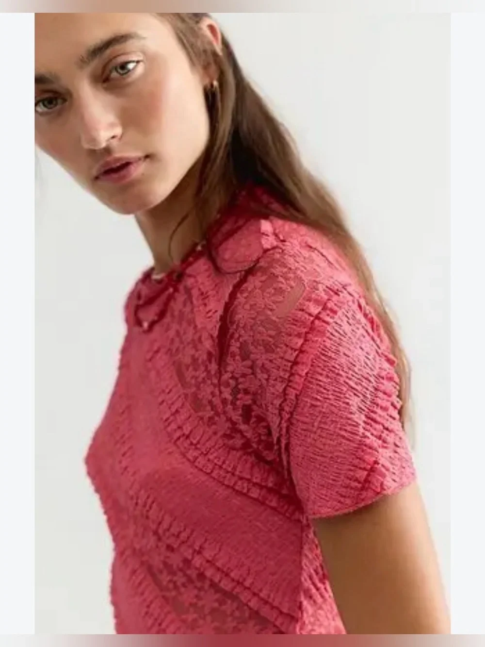Free People Solita Lace Top in Vintage Rosey